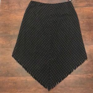 Asymmetrical black & tan skirt